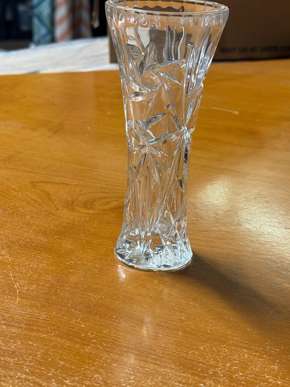 Lenox Clear Cut Glass Bud Vase - Faceted Design